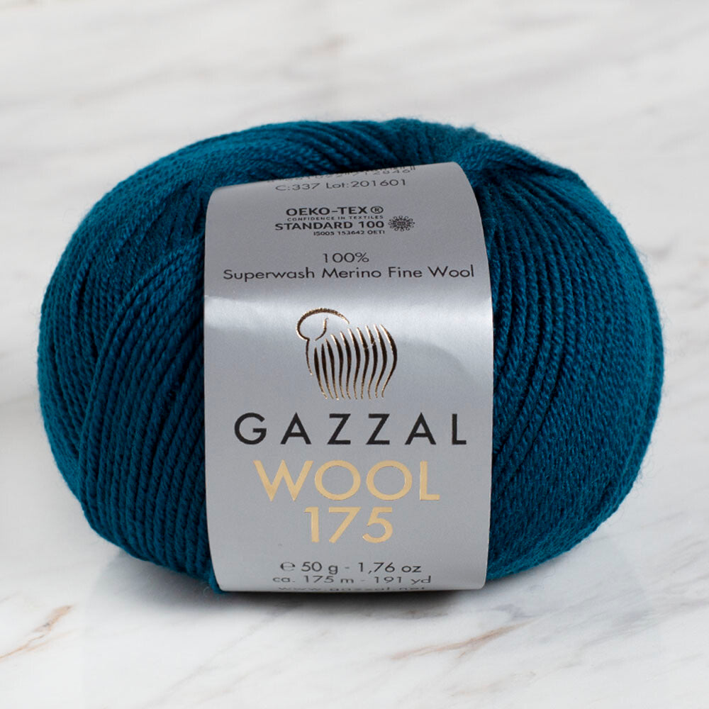 Gazzal Wool 175 50gr Petrol Mavisi El Örgü İpi - 337